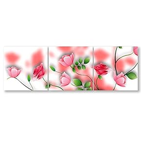 Wall26-3 Panel Canvas Wall Art- Beautiful Flowers -Giclee Painting Wall Bedroom Living Room Home Decoration - 12"x12"x3 Panels