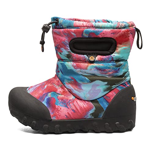 Bogs Kids B Moc Snow Boot, Wild Brush Print - Blue, Size 5 Big Kid