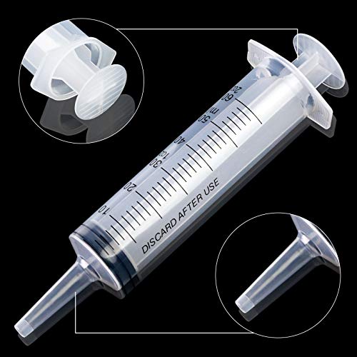 HAKACC 60 ml Disposable Syringe,Feeding Syringe Sterile Package,50 ml to 60 ml Medical Grade Catheter Tip (1 Pack)
