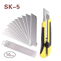 Scimaker 25MM Heavy Duty Utility Knife,Box cutter with SK-5 Retract Blades,Snap-Off Cutters with Rubber Grip