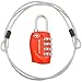 Lumintrail TSA Approved Locks, 4 Digit Combination Luggage Locks TSA Approved, Travel Locks for Luggage & Suitcase with 4-FT Steel Cable, Red, 1 Pack