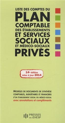Liste des comptes du plan comptable des établissements et services sociaux et médico-sociaux privés
