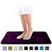 Genteele Memory Foam Bath Mat Non Slip Absorbent Super Cozy Velvet Bathroom Rug Carpet (17 inches X 24 inches, Eggplant)