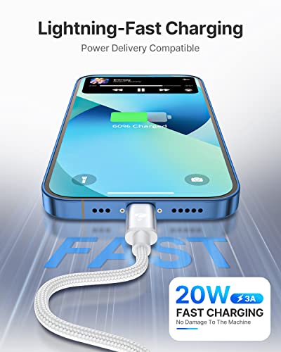 Aioneus iPhone Charger Cable 2M Type C iPhone Cable MFi Certified USB C to Lightning Cable iPhone Fast Charger Cable Compatible with iPhone 14 13 12 11 Pro Max XS XR 8 Plus iPad