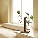 Water Planting Glass Vase,Clear Glass Vase Hanging Plant Terrarium with Retro Solid Wooden Stand for Hydroponics Plants Home Garden