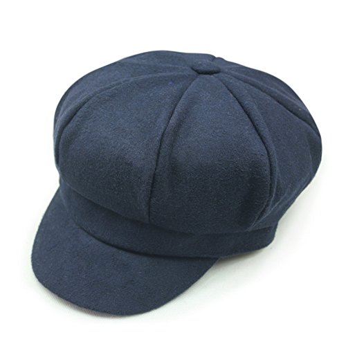 Zegoo Men's Women's Classic Wool Newsboy Peaked Cap Beret Hat