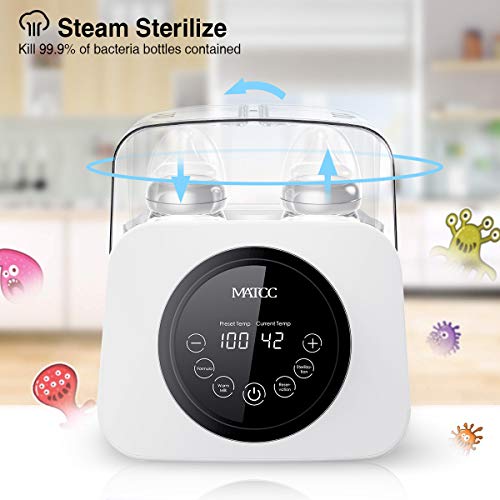 image for MATCC Baby Bottle Warmer Bottle Steam Sterilizer LED Display Baby Food