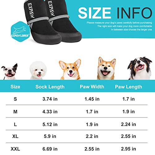 EXPAWLORER AntiSlip Dog ShoesWaterproof Dog Boots, Paw Protector Heat