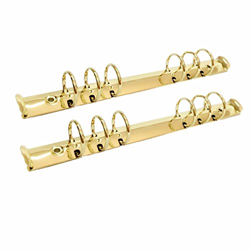 MultiBey Gold Planner Binder Rings, Planner 6 Rings, A5/ A6 Loose Leaf Round Rings Only for Agenda, Pack of 2 (A5 1-Inch)