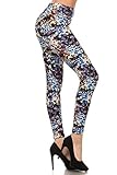 Print Leggings Blue Chrysanthemum (N405-OS)