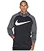 Nike Mens Therma Swoosh Essential Pull Over Hoodie Black/Charcoal Heather/White 931991-010 Size X-Large