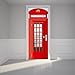 Fymural 3D Telephone Booth Door Wall Mural Wallpaper Stickers Vinyl Removable Decals for Kid Baby Room Decoration 30.3x78.7