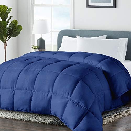 COHOME2200 Series Twin/Twin XL Down Alternative Comforter Quilted Duvet Insert with Corner Tabs - All Season Reversible Warm Luxury Hotel Comforter - Machine Washable - Navy Blue