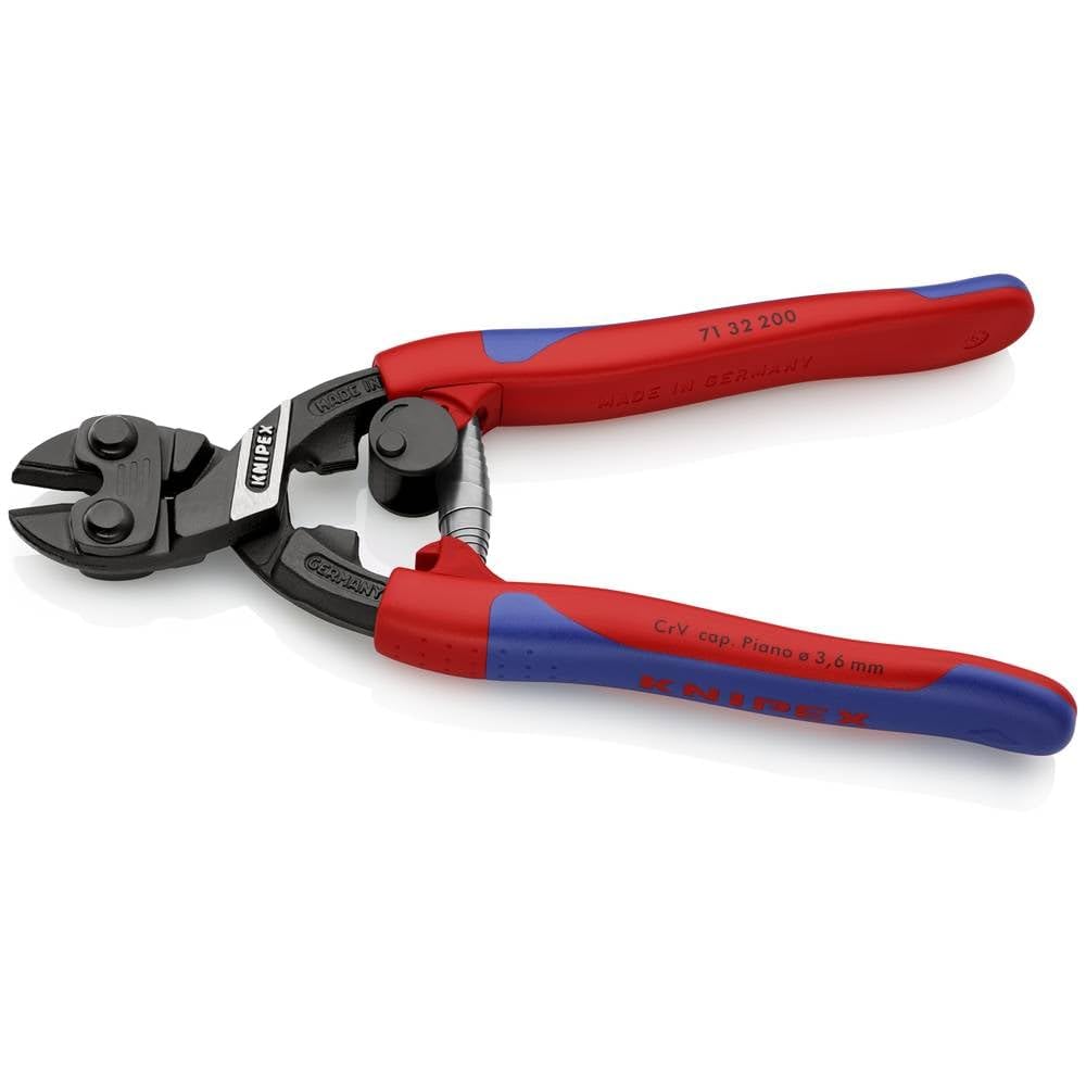 KNIPEX 71 32 200 Cortador CoBolt de alto apalancamiento con muesca y resorte, mangos de agarre cómodo