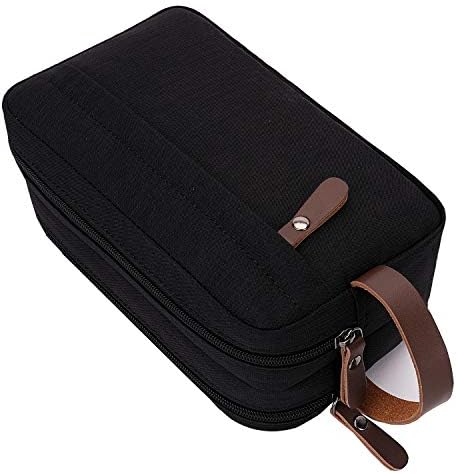 Mens Toiletry Bag Dopp Kit Travel Bathroom Bag Waterproof Shaving Shower Cosmetic Organizer (Black) 2 Mens Toiletry Bag Dopp Kit Travel Bathroom Bag Waterproof Shaving Shower Cosmetic Organizer (Black)