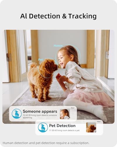 blurams 2K Indoor Camera, 5G Home Security Camera, 360° View Pet Camera with Phone App, Free Human/Motion/Sound Detection, Auto Tracking, Dual-Band WiFi6, Night Vision, Works with Alexa(2 Pack)