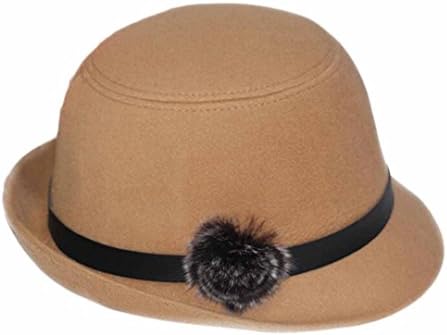 IUNEED Fashion Solid Color Women Beach Ball Fedora Hat Bowler Caps Leather Belt Felt Bowler Hair (G)