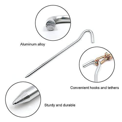12Pcs Aluminium Tent Stakes for Sand,Beach Camping7 Inch Long Metal