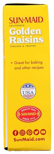 SUN-MAID CALIFORNIA GOLDEN RAISINS – 12 OZ SHARING-SIZE BOX – DRIED FRUIT SNACK FOR LUNCHES, SNACKS, AND NATURAL SWEETENERS