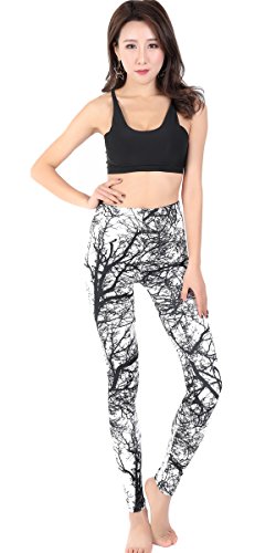 Ndoobiy Printed Leggings Basic Cheap Patterned Leggings Yoga Workout Leggings Women Girls Spandex Leggings L2(Trunk PS)