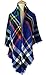 MOTINE Tartan Blanket Scarf Stylish Winter Warm Pashmina Wrap Shawl for Women (Blue)