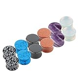 TOPBRIGHT 6 Pairs Set Mixed Stone Saddle Ear Plugs Stretcher Expander Tunnels Ear Gauges Piercing Jewelry