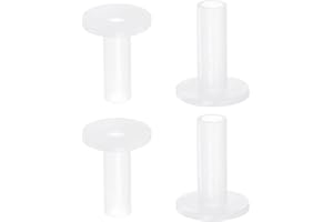 HARFINGTON 4pcs Flanged Sleeve Bearings 6mm Bore 8mm OD 25mm Length Nylon Bushings for Shaft, White
