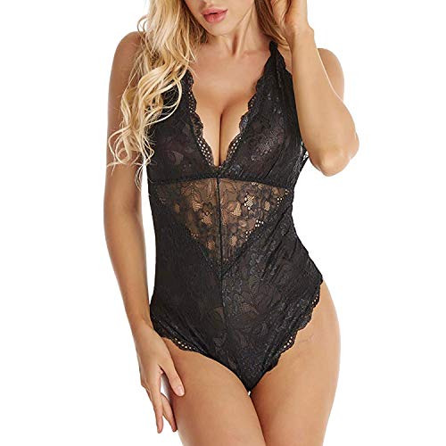 TSWRK-Lingerie-Sexy-Donna-Hot-per-Sesso-Teddy-Bodysuit-Biancheria-Intima-del-Pizzo-Teddy-Lingerie-Scollo-a-V-Babydoll-Sexy-Body-da-Donne-Completi-Intimi-Erotico