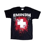 Alstyle Eminem - Splattered T-Shirt, Black & Red Multi, Large