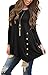 Jouica Women's Long Sleeve Casual Scoop Neck Button Side Shirt Blouse Tunic Top