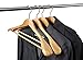 JS HANGER Wooden Suit Hangers - 6 Pack - Wood Coat Hangers,Jacket Outerwear Shirt Hangers,Glossy Finish with Extra-Wide Shoulder, 360 Degree Swivel Hooks & Anti-Slip Bar, Natural