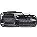 BUBM Clear 2pcs/set Portable Electronic Accessories Travel Organizer Case(Black)