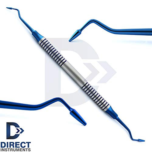 Composite Instruments Dental Plastic Filling Tools Set 6Pcs Titanium Blue Restoration Cavity Preparation Carvers Contouring Plugger Ball Burnisher Spatula