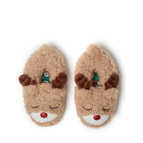 Dearfoams Toddlers Whimsical Animal Critter Washable Slipper, Kids Reindeer, 4-…