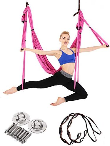 XBECO Yoga Hammock Swing Trapeze Set-Anti Gravity Ultra Strong and Comfortable for Exercises Pilate Fitness Flexibility Core Strength Weight Loss-Bears 400lbs,C