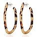 CEALXHENY Women’s Mottled Hoop Earrings Bohemia Acrylic Resin Hoops Stud Earrings