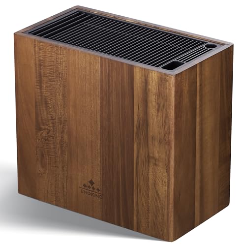 ENOKING Messerblock ohne Messer aus Akazienholz, Universal Messerblock mit Kunststoffdeckel, Hochwertiges Messerhalter für Messer und Geflügelschere/Wetzstahl thumbnail 1