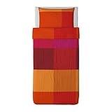 Ikea Brunkrissla Duvet Cover and Pillowcases, Twin, Red