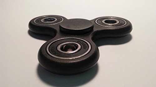 Zippy Spinners Black Tri-Spinner Fidget Toy Injection Molded with Ceramic Bearing EDC Focus Toy FASTER & SMOOTHER Than 3D