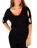 Caramel Cantina Maternity Top with Dolman Sleeves and Open Back