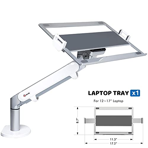 MPK Laptop Arm Mount for Desk,Adjustable Height Gas Spring Laptop Stand Clamp for Standing Desk