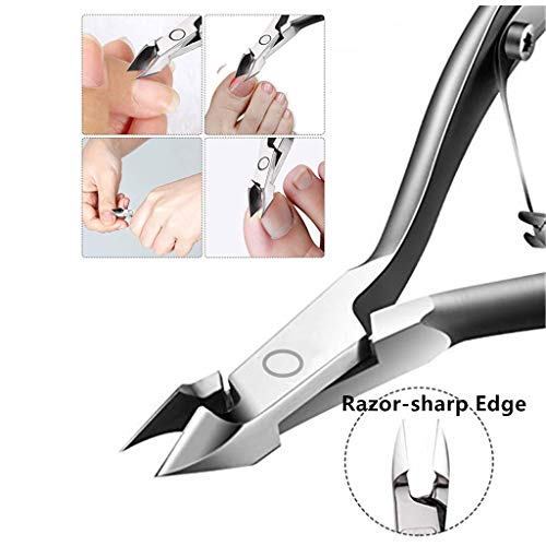 Cuticle Trimmer Nippers Pusher Manicure Tools Set, BUVE Professional Nail Cutter Cuticle Gel Polish Remove Art Nail Clippers File Kit for Fingernails and Toenails,Stainless Steel,Travel, Gift