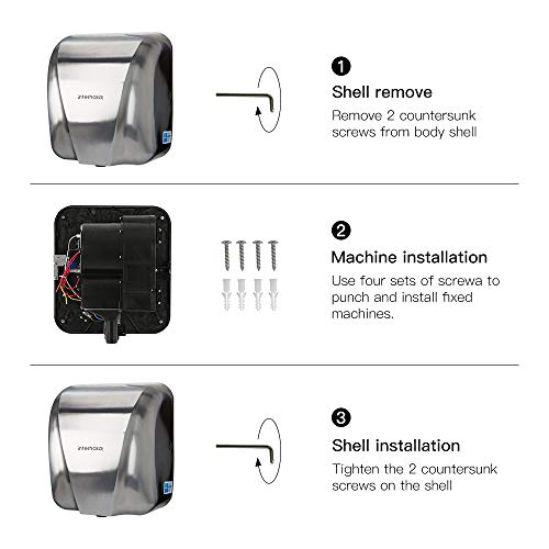 interhasa! Heavy Duty High Speed Automatic Commercial Hand Dryer - Stainless Steel,1800W