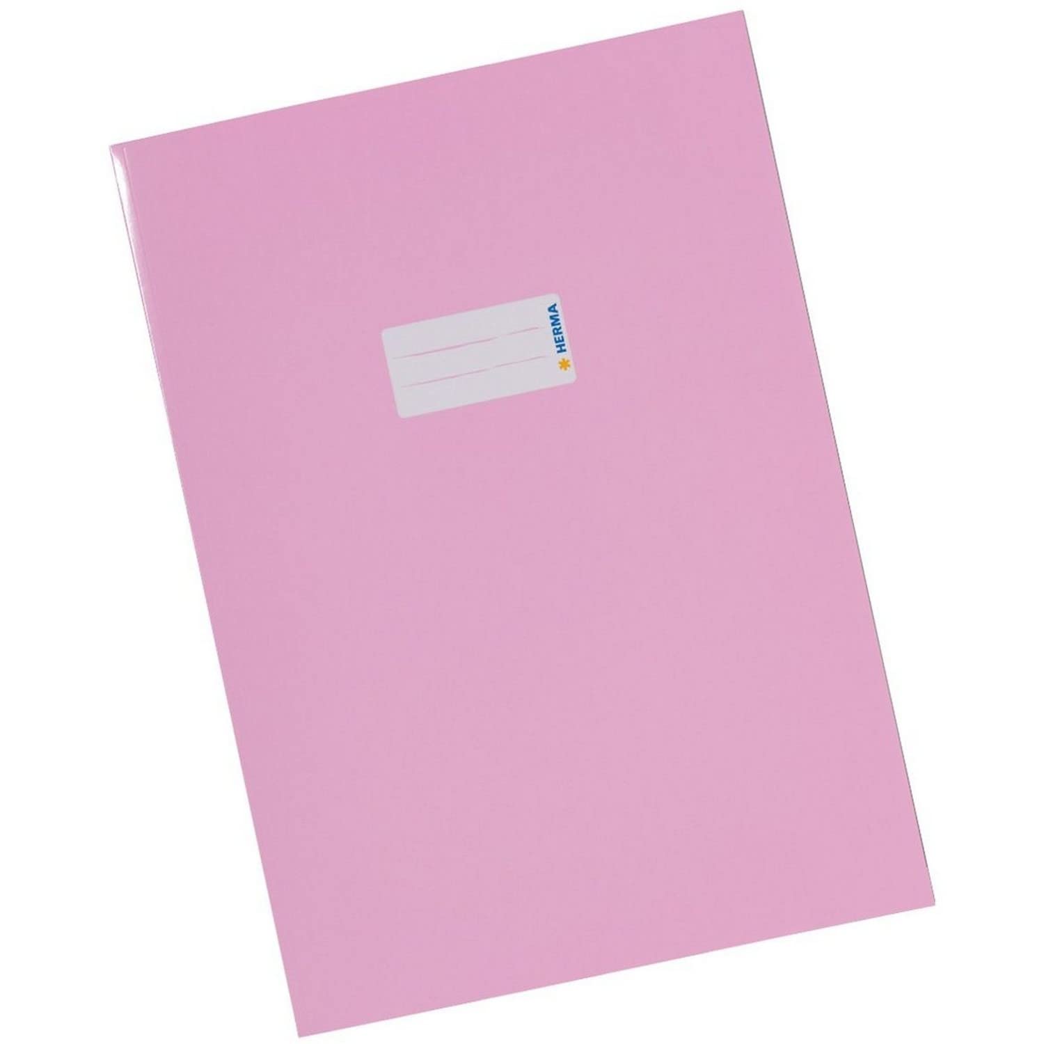 HERMA Cardboard Exercise Book Cover A4, with inscription field, made of extra-strong cardboard, slip on cover jackets for school, rose — image 1