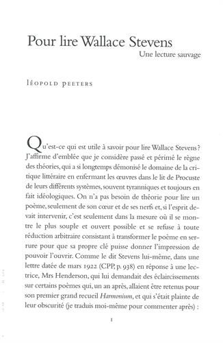 Pour lire Wallace Stevens