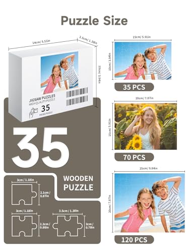 Custom Photo Puzzle- Personalized Jigsaw Puzzle from Photo, Create Your Own Puzzle with Your Picture, Gift for Wedding, Pet, Birthday, Christmas, Father‘s Day (35-Horizontal)