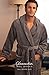 Alexander Del Rossa Men's Plush Fleece Robe with Hood, Warm Big and Tall Bathrobe