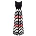 Chuangxiangt Womens Fashion Casual Sleeveless Scoop Neck Wave Striped Tank Maxi Long Dress