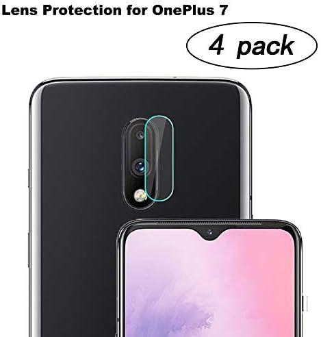 Bosunny Camera Lens Protector for Oneplus 7, [4 Pack] [Anti-Scratch][Crystal Clear] Flexible Film Tempered Glass Lens Film for Oneplus 7