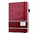 A5 Bullet Dotted Journal Notebook by STM | Thick Bleedproof 160gsm Paper, 150 Pages | Lay Flat Vegan Leather Hardcover | 2 Bookmarks, Printed Page numbers | Black Pen | 5.75 x 8.5 in | Burgundy